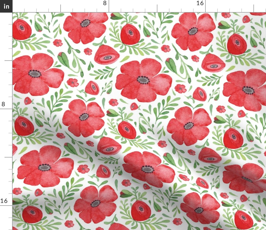 Poppies red