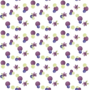 Raspberry Flower and Polka Dots