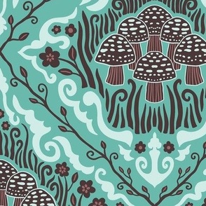 Mushroom Troop (12") - teal