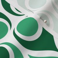 Mid-century modern atomic teardrops circles emerald green