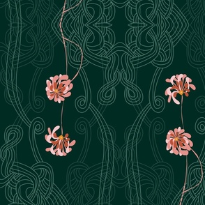 Alfons Mucha would love this pattern – emerald green - medium