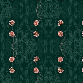 Alfons Mucha would love this pattern – emerald green - small
