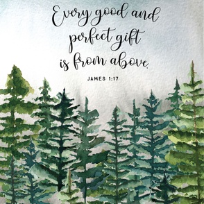54"x72": every good and perfect gift is from above // john 1:17 