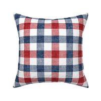 (large scale) dark red white and blue plaid - check - C22