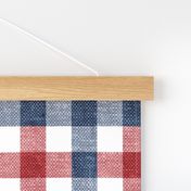 (large scale) dark red white and blue plaid - check - C22