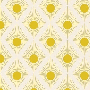 sunburst polka dots - yellow and cream