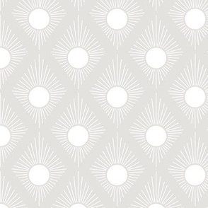 sunburst polka dots - grey and white