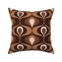Retro 70s ogee ovals earthy brown large