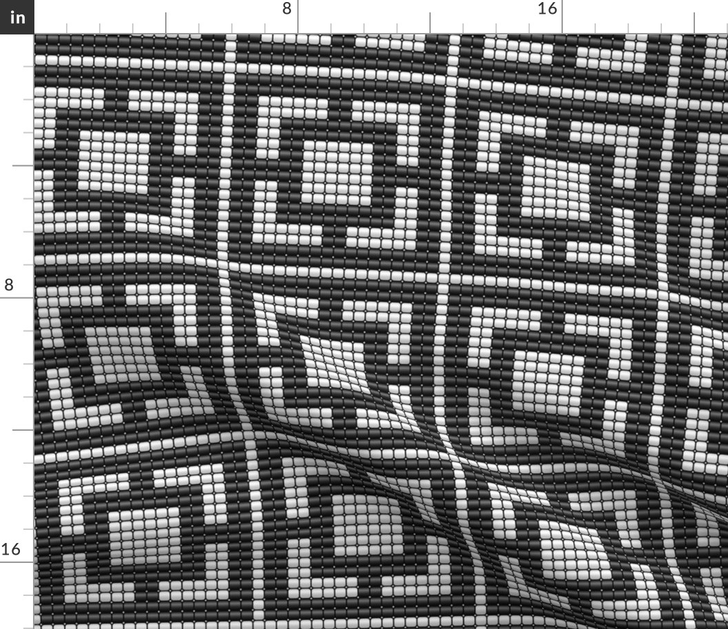 Mid-century modern beads Palm Springs breeze bricks black white
