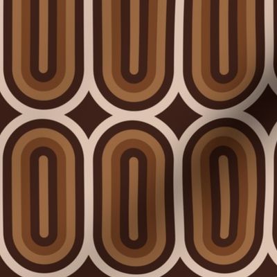 Vintage zero ovals earthy brown Wallpaper