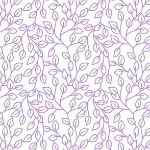 Bunny Trail leafy vines purple on white