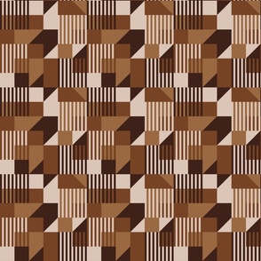 Bauhaus geometrics earthy brown