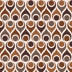 Retro Atomic teardrops earthy brown