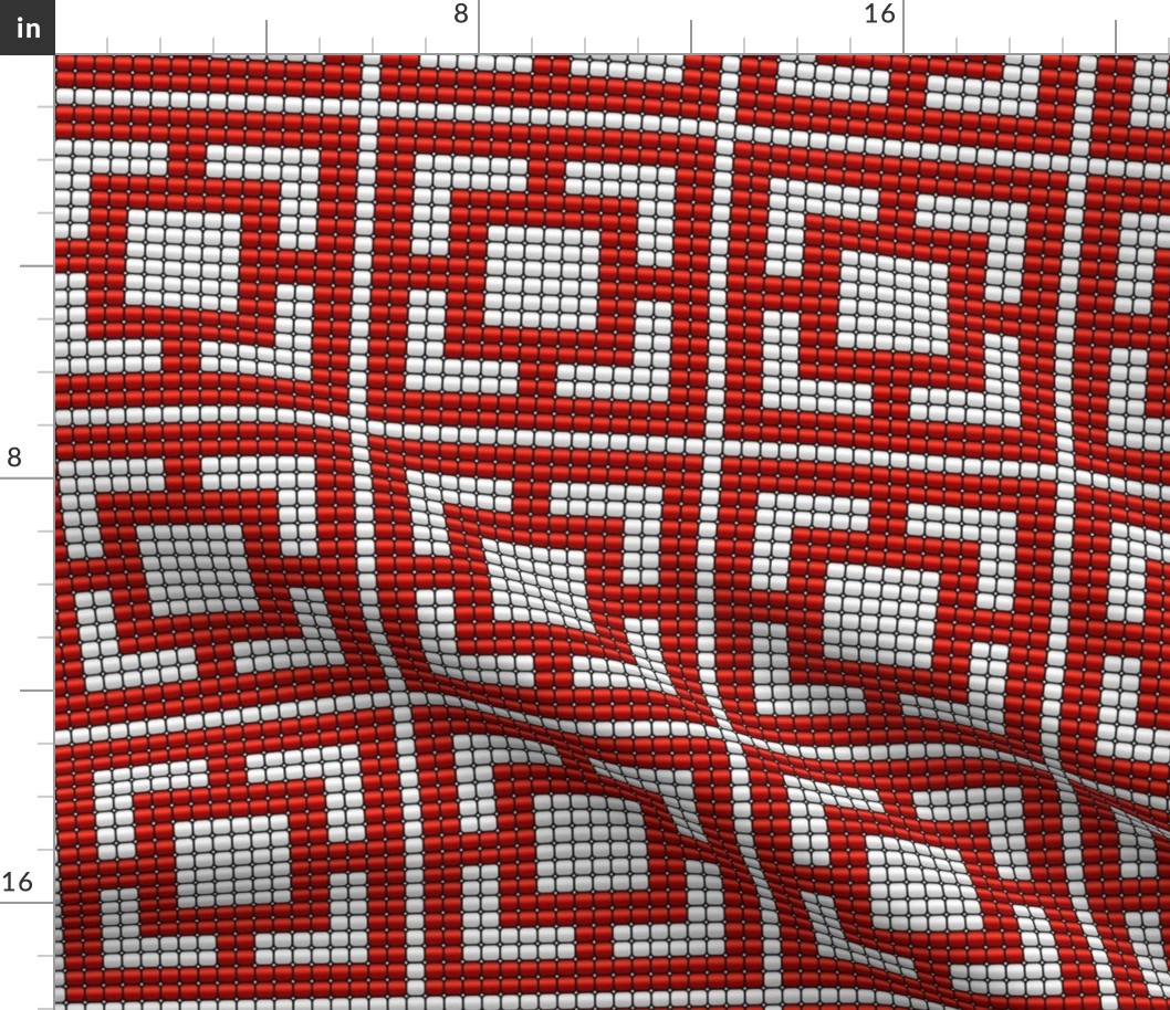 Mid-century modern beads Palm Springs breeze bricks red white