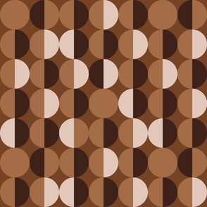 Retro half circles earthy brown