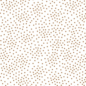 Scattered Dots On White in Burnt Orange