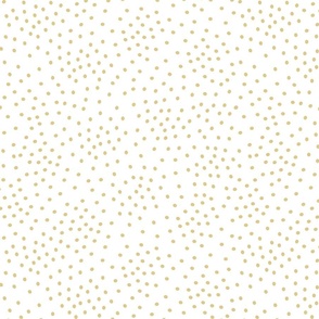 Scattered Dots On White in Gold Yellow