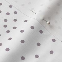 Scattered Dots On White in Mauve Purple