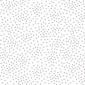 Scattered Dots On White in Mauve Purple