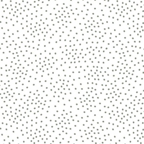Scattered Dots On White in Moss Green