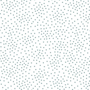 Seafoam Green Scattered Dots On White