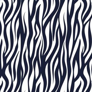 Normal scale // Tigers fur animal print // midnight express navy blue and white vertical stripes