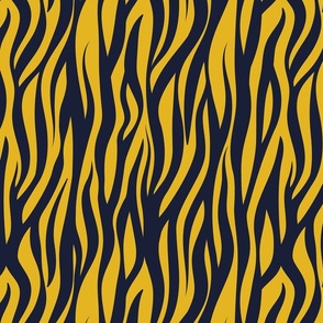Normal scale // Tigers fur animal print // midnight express navy blue and goldenrod yellow vertical stripes