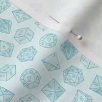 small watercolor dice - teal on light blue - ELH