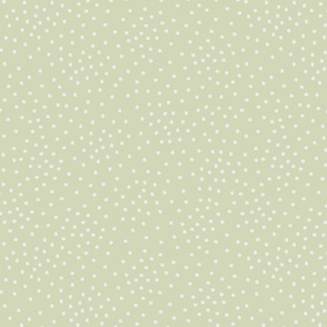 Scattered White Dots on Solid Celery Pastel Green Background