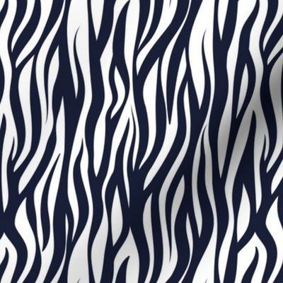 Small scale // Tigers fur animal print // midnight express navy blue and white vertical stripes