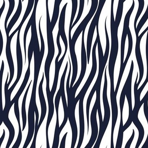 Small scale // Tigers fur animal print // midnight express navy blue and white vertical stripes