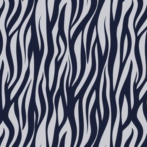 Small scale // Tigers fur animal print // midnight express navy blue and light grey vertical stripes