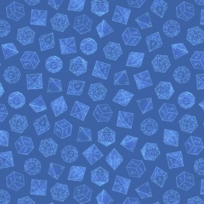 small watercolor dice - bright on medium blue - ELH