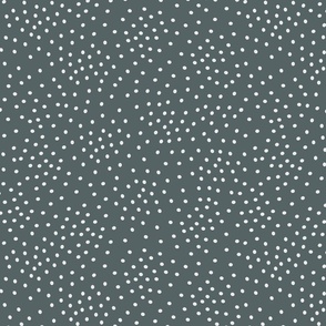 Scattered White Dots on Solid Slate Green