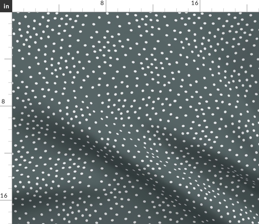 Scattered White Dots on Solid Slate Green