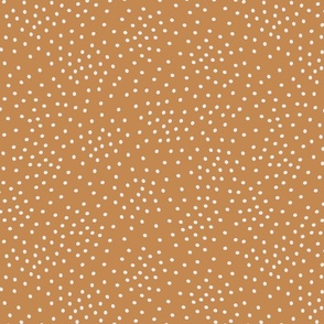Scattered White Dots Solid in Orange Spice Background