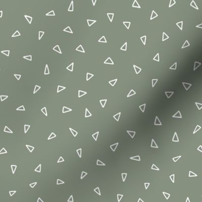 Scattered Triangle Print in Sage Green