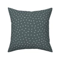 Scattered Triangle Print in Slate Green