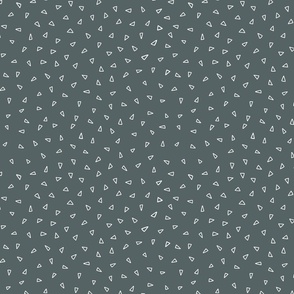 Scattered Triangle Print in Slate Green