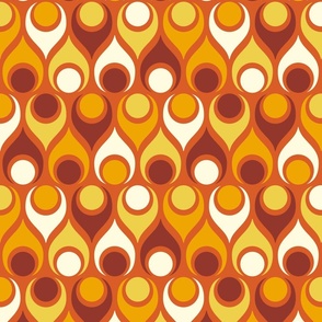 Mid-century modern Atomic teardrops orange brown