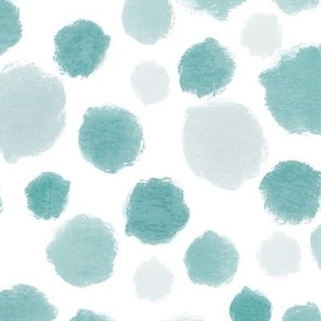 Mint Watercolor Dots - Large Scale