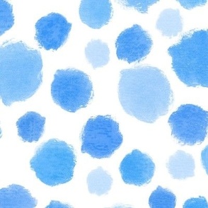 Blue Watercolor Dots - Large Scale