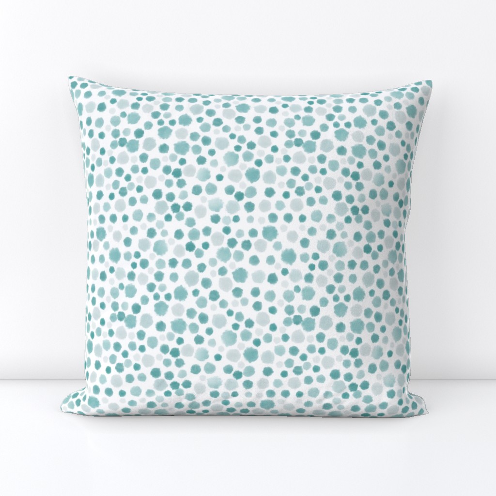 Mint Watercolor Dots - Small Scale