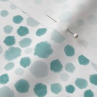 Mint Watercolor Dots - Small Scale