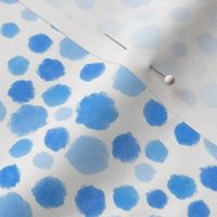 Blue Watercolor Dots - Small Scale