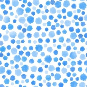 Blue Watercolor Dots - Small Scale