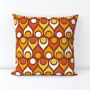 Mid-century modern Atomic teardrops brown orange