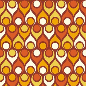 Mid-century modern Atomic teardrops brown orange