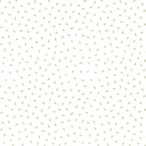 Scattered Triangle Print White Background in Celery Green