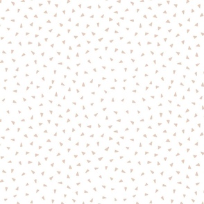 Scattered Triangle Print White Background in Creamsicle Orange